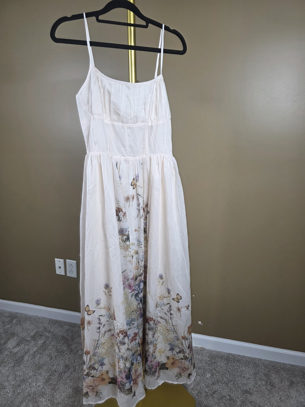 Square Neck Floral Print Dress - Picture 5 of 7